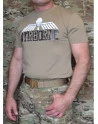 ParaWings T-shirt i MTS-Khaki, Stort Airborne/hvid hollandsk vinge på bryst