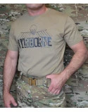 ParaWings T-shirt i MTS-Khaki, Stort Airborne/sort vinge bryst