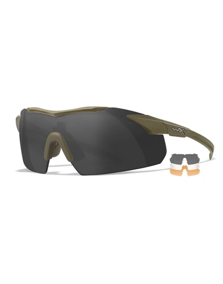 Wiley X - Vapor COMM, 2.5, Grey/Clear/Light Rust med Tan stel