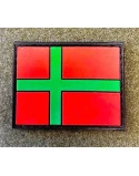 Bornholmsk Flag, PVC med Velcro (6,5x5cm)