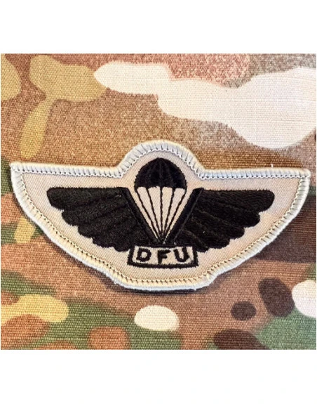 DFU Faldskærmsvinge, Oliven/sort, Iron On