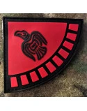 Ravne Banner på velcro, PVC, Blodrød og sort