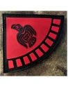 Ravne Banner på velcro, PVC, Blodrød og sort