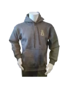 Lancer - Hoodie u/zip, Mørkegrå med HÆRENS SERGENTSKOLE tryk på ryg