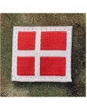 Dannebrog, lille, vævet med Velcro, Rød/hvid