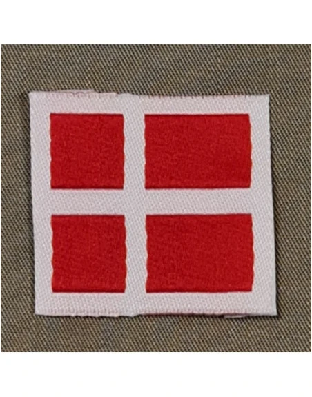 Dannebrog, lille, vævet, sy på, Rød/hvid
