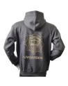 Lancer - Hoodie u/zip, Mørkegrå med LIVGARDEN tryk på ryg