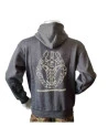 Lancer - Hoodie u/zip, Mørkegrå med GARDEHUSARREGIMENTET tryk på ryg