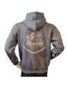 Lancer - Hoodie u/zip, Mørkegrå med JYDSKE DRAGONREGIMENT tryk på ryg