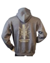 Lancer - Hoodie u/zip, Mørkegrå med FØRRINGSSTØTTEREGIMENTET tryk på ryg