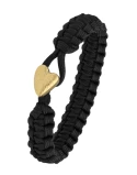 From Soldier To Soldier - Armbånd, sort med forgyldt hjerte