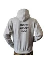Lancer Hoodie med Andeby Airsoft, tryk på ryg, Grå