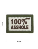 100% Asshole 3D PVC Patch, Sand/Grøn