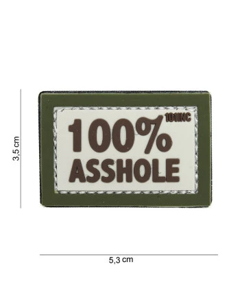100% Asshole 3D PVC Patch, Sand/Grøn