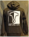 Major League Viking - Hoodie med Thors Hammer, Sort/Hvid