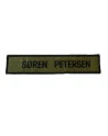 4 stk. Navnemærke, Velcro, oliven med sort tekst