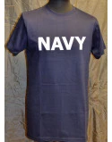 RAVEN - T-shirt, Marineblå med NAVY tryk på bryst