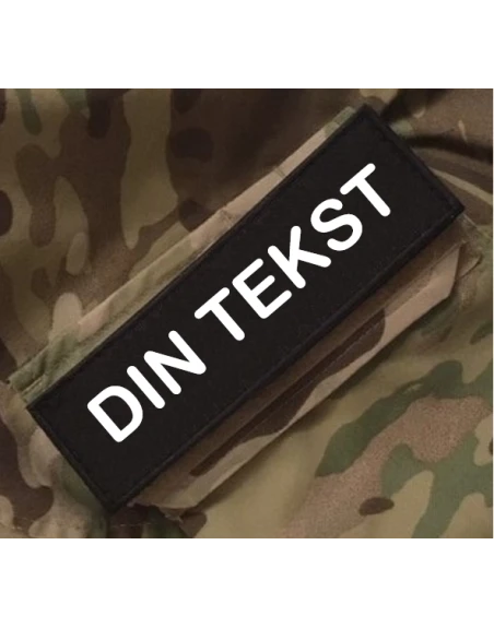 4 STK "DIN TEKST" Ærmemærke på Velcro